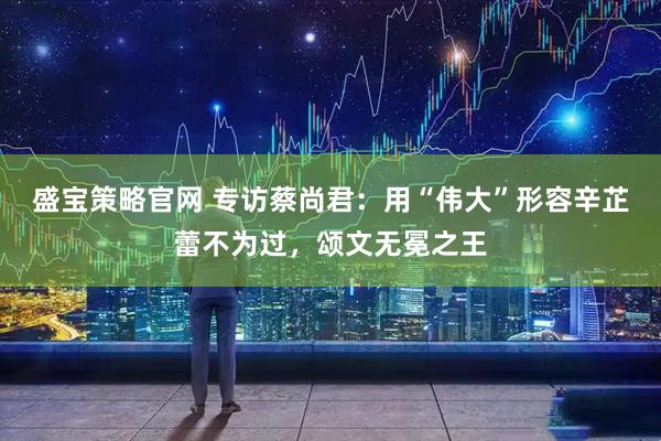 盛宝策略官网 专访蔡尚君：用“伟大”形容辛芷蕾不为过，颂文无冕之王